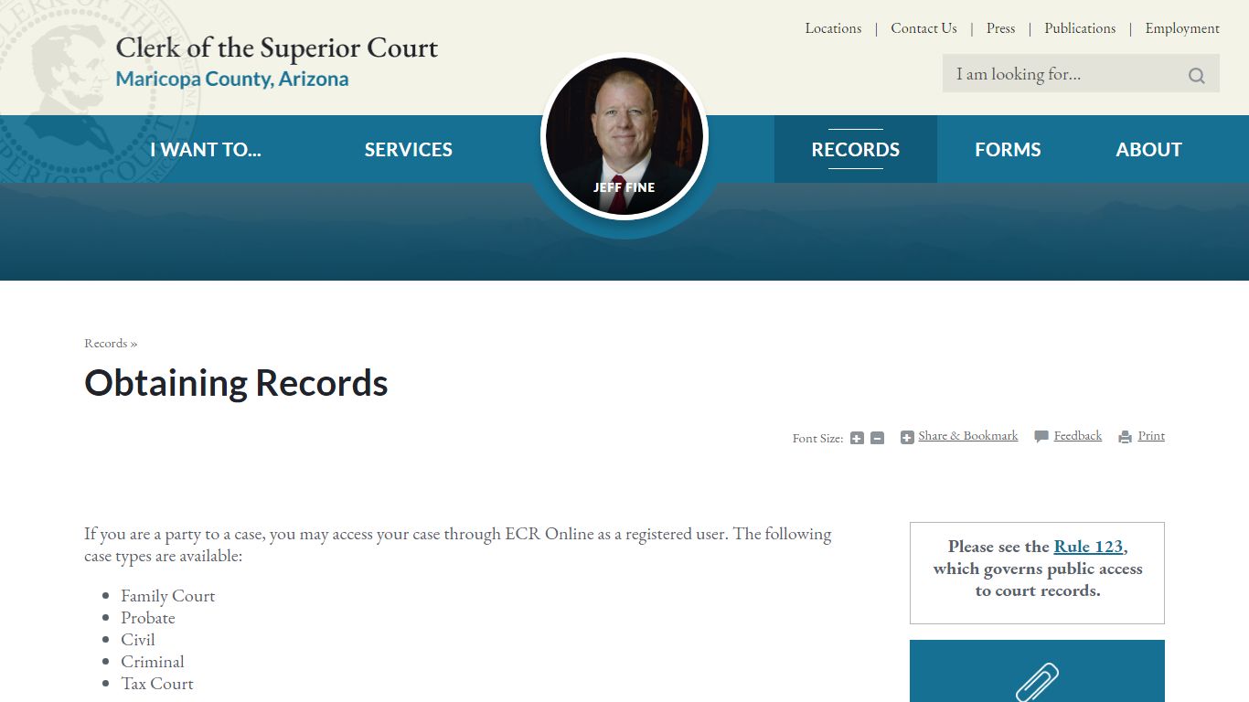 Obtaining Records | Maricopa County Clerk of Superior Court